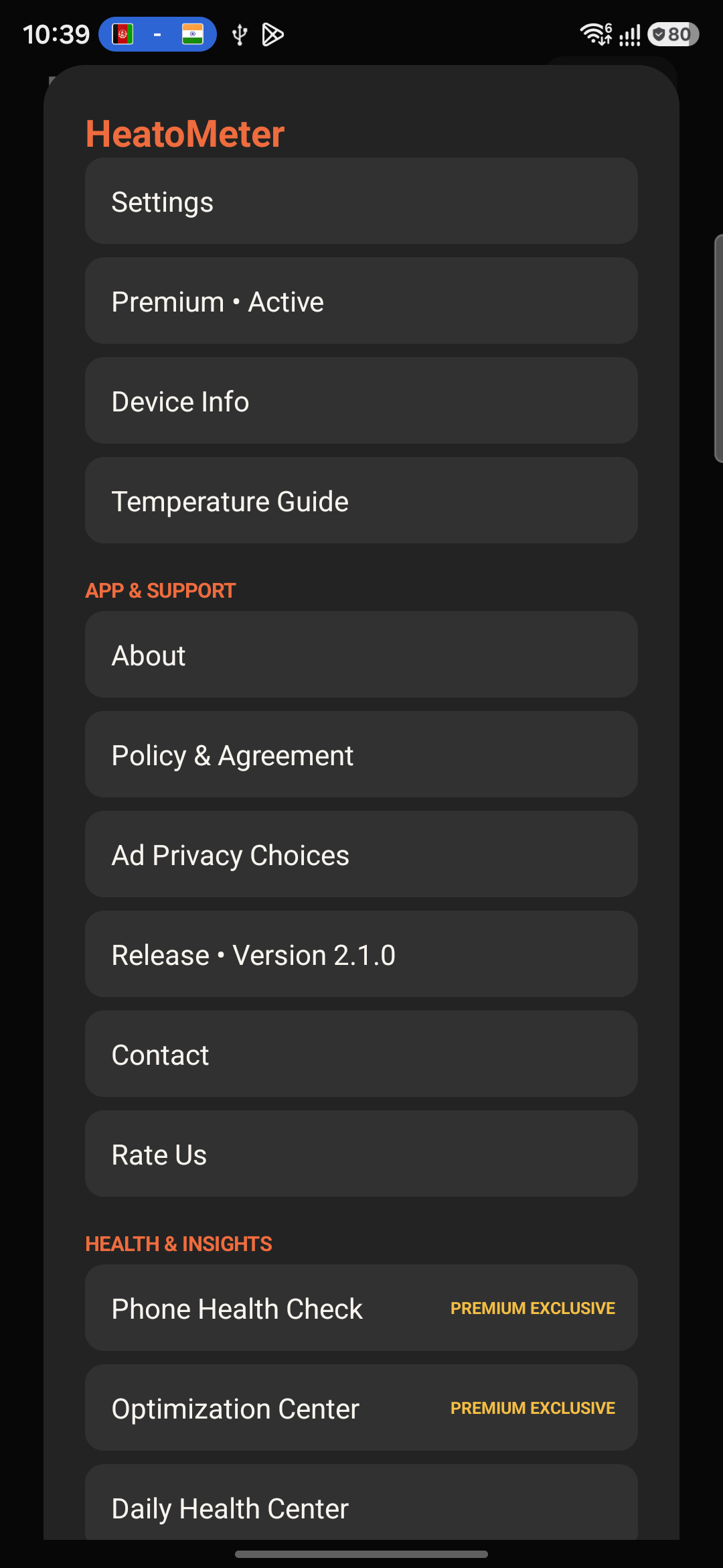 Main menu