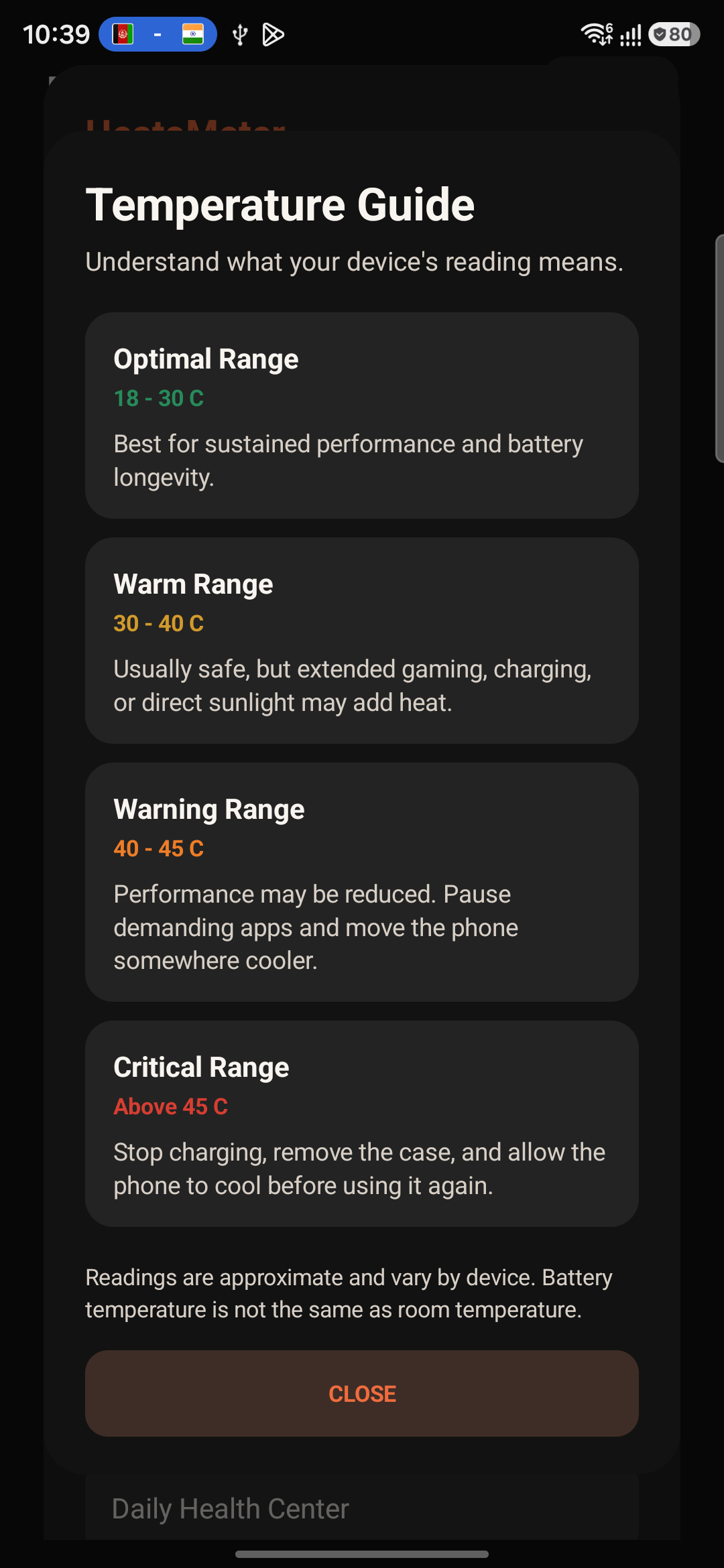 Temperature guide